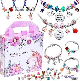 COO&KOO Girls Charm Bracelet Making Kit: Unicorn Jewelry Making Kit Gift...