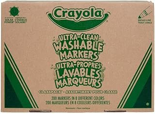 Crayola Broad Line Washable Markers - 200ct, Bulk Markers for Kids, 8 As...
