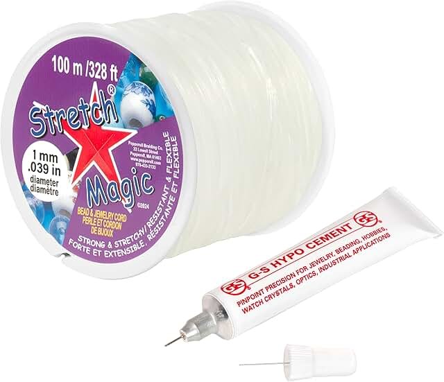 Stretch Magic Bead & Jewelry Cord - Strong & Stretchy, Easy to Knot - Cl...