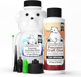 Bearly Art Precision Craft Glue -The Bundle - 4fl oz and 11fl oz Refill ...