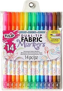 Tulip Dual Tip Fabric Markers 14 Pack - Fine Tip & Brush Tip