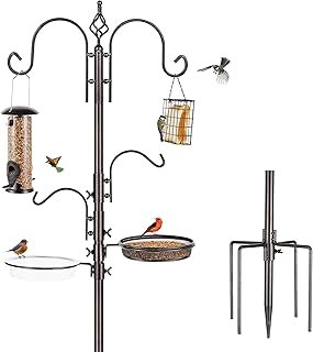 Deluxe Bird Feeding Station Kit With Multi Feeder Hanging Pole, Metal Su...