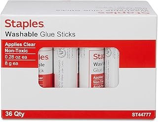 Staples Washable Glue Sticks, 0.28 oz., 108/Carton (ST44777VS)