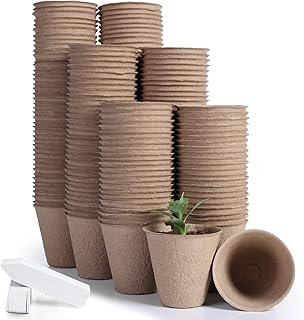 JERIA 200-Pack 3.15 Inch Peat Pots for Seedling with 200 Pcs Plant Label...