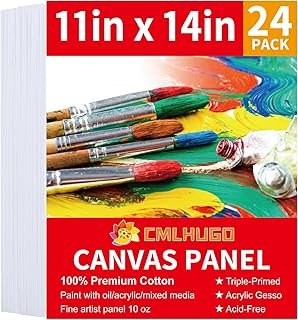 24 Packs 11x14 Blank Boards for Painting Kids, Art Canvases for Painting...