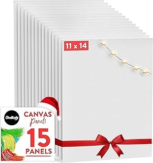 Chalkola 11x14 Canvas for Painting (15 Pack) | Blank Canvas Panels for P...