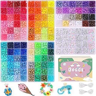 QUEFE 4680pcs Pony Beads Friendship Bracelets Making Kit, 120 Colors Kan...