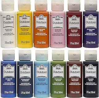 FolkArt Outdoor Gloss Acrylic Craft Paint Set Designed for Beginners and...