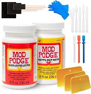 Mod Podge Bundle, 8 Ounce Gloss and Matte Medium Waterproof Sealer, Pixi...