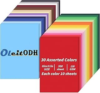 300 Sheets Construction Paper Bulk Set 8.5x 11, 30 Colors Cardstock Colo...