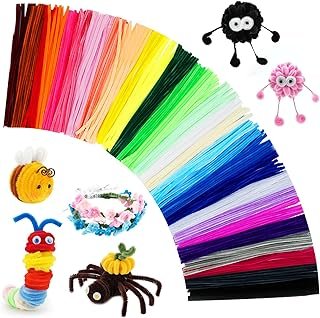 1200PCS Pipe Cleaners Craft, Pipe Cleaners Bulk for Arts and Crafts Supp...