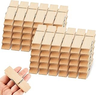 Kigley 90 Pcs Large Wooden Clothespins Extra Wide 2.83 Inches Length Stu...