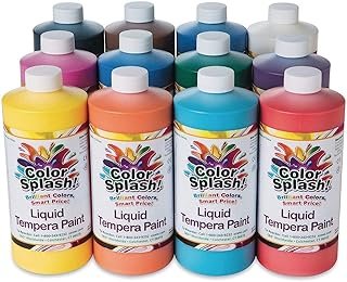 S&S Worldwide Color Splash! Liquid Tempera Bulk Paint, Set of 12 in 11 B...