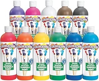 Colorations - SWT16 Simply Washable Tempera Paints, 16 fl oz, Set of 11 ...