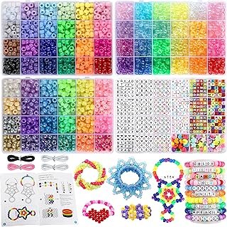 Pony Beads for Bracelets, Funtopia 4026 Pcs 72 Colors Multi-Types Kandi ...