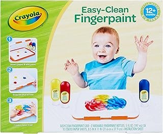 Crayola Mess Free Finger Painting Station – Washable Finger Paint for To...