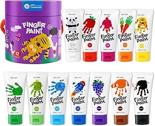 Jar Melo Washable Finger Paints for Toddlers, 12 Colors Large Capacity (...