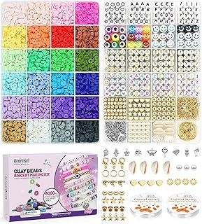Gionlion Clay Beads Bracelet Making Kit, Pack 2 Boxes Preppy Letter Spac...