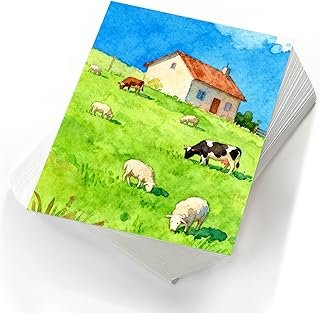 OSIMIG 200 Sheets 9x12” Watercolor Paper Bulk, 110lb/230gsm Cold Press W...