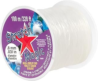 Stretch Magic Elastic Beading Cord – Clear Color, 0.8mm in Diameter, 100...