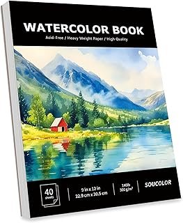 Soucolor Watercolor Paper Pad, 9