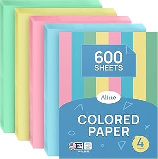 Colored Paper 8.5 x 11 - Copy Paper, 600-Pack Letter Size for Printer, A...