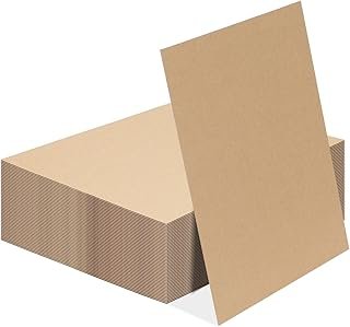 Calenzana 50 Pack 11x14 Inch Brown Corrugated Cardboard Sheets Flat Card...