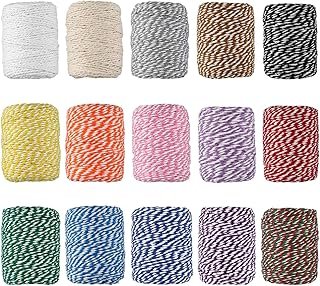 HULISEN Colorful Bakers Twine, 15 Rolls 2mm 3 Strands Cotton String for ...