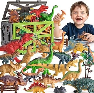 Dinosaur Toys for Kids 3-5, 31PCS Realistic Plastic Dinosaur Figures wit...