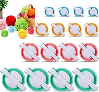 Suncalla 16 Pcs Pompom Makers for Yarn 4 Different Sizes Pompom Maker Ki...