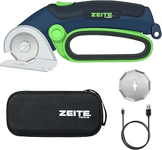 ZEITE 4V Cordless Electric Scissors,Cardboard Cutter with 2 Blades,Stora...