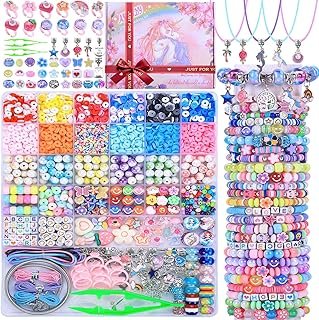 AIPRIDY 3200 Pieces Girls Toys Bracelet Making Kit, Unicorn/Mermaid Clay...
