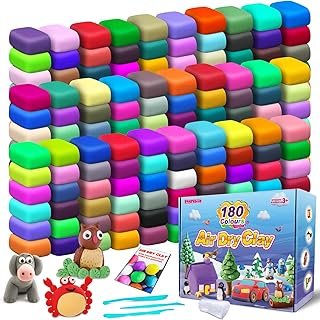ESSENSON Air Dry Clay 180 Colors, Modeling Clay for Kids, DIY Molding Ma...