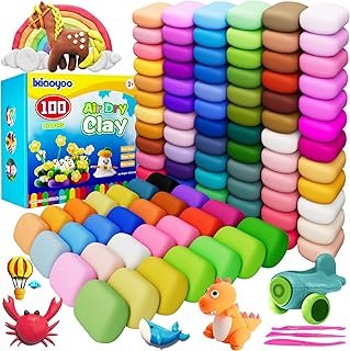Air Dry Clay, 100 Colors Modeling Clay for Kids, Safe & Non-Toxic, DIY M...