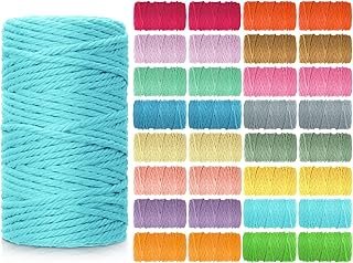 Kenning 32 Rolls Macrame Cord 4 Strand 3 MM x 1760 Yards Natural Cotton ...