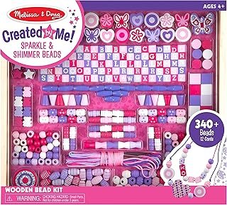 Melissa & Doug Created by Me! Sparkle & Shimmer Beads Wooden Bead Kit, 3...