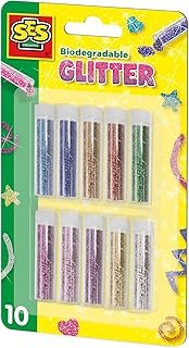 SES Creative 00252 Biodegradable Glitter - 10 Vibrant Colours for Eco-Fr...