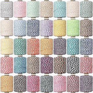 30 Rolls Colourful Bakers Twine for Crafts 2mm Cotton String Craft Strin...