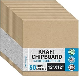MagicWater Chipboard Sheet for DIY Projects - 12x12 Inch - 50 Pack - 30 ...