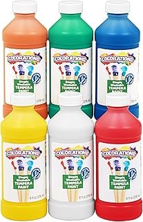 Colorations Paraben-Free Washable Tempera Paint for Kids - 8 Ounce Bottl...