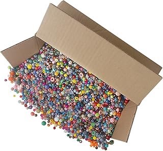 The Beadery Bonanza 5LB of Mixed Craft Beads, Sizes, Plastic, Round, Mul...
