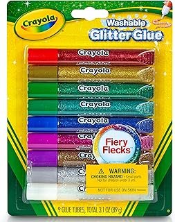 Crayola Washable Glitter Glue, Assorted Colors 9 ea (Pack of 3)