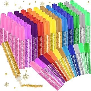 72 Pcs Glitter Glue Pens Bulk 12 Colors Glitter Glue for Crafts School G...
