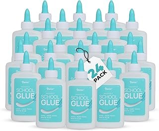 Darice Washable School Glue 4oz - 24-Pack White Liquid Glues for Kids - ...