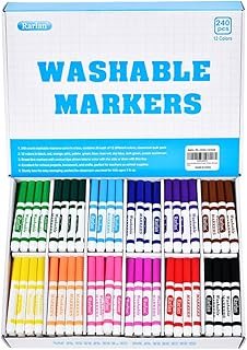 Rarlan Washable Markers Bulk, Markers for Kids, Bulk pack, 12 Colors, 24...