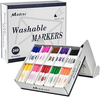 Madisi Washable Markers, Broad Line Markers, Assorted Colors, Classroom ...